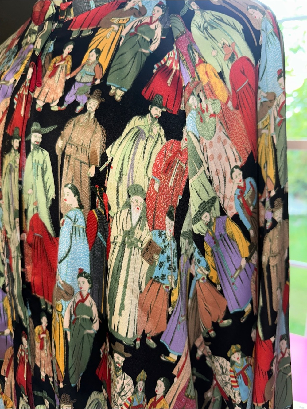Natori Multi-Color Vintage Fashion Print Caftan (Long Robe) - Picture 3 of 8